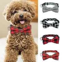 fashion plaid style pet dog cat bowties dog ties bow tie grid pet dog neck accessories dog wedding holiday grooming products