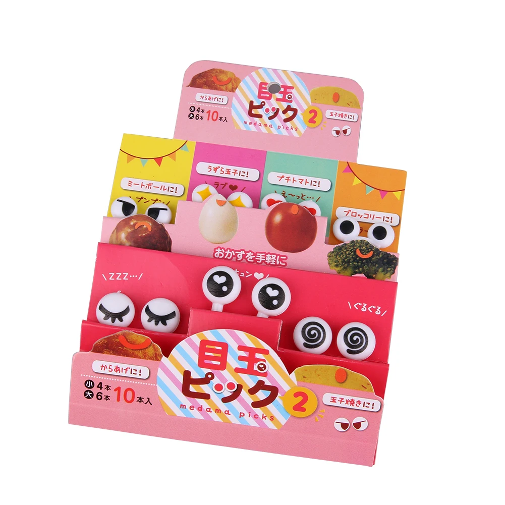 10 шт./лот мини вилка для фруктов и глаз мультяшный пластик фруктовый зубочистка