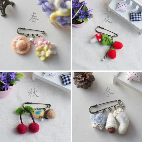 Кукольная брошь шерстяной набор для рукоделия войлок игла валяния искусственное