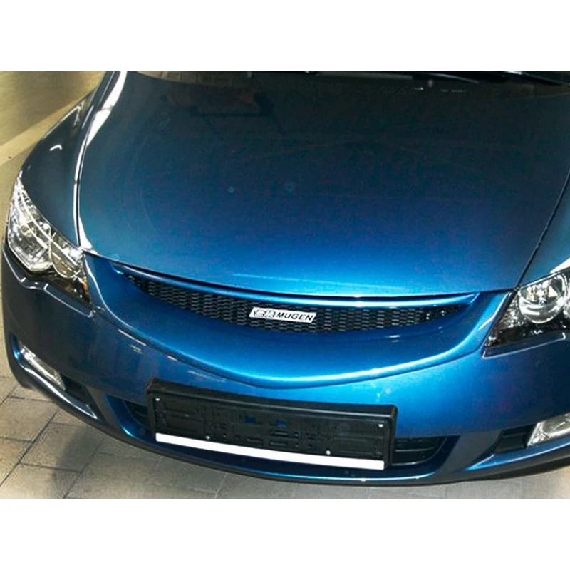 Решетка радиатора MUGEN Style c металл сеткой для Honda Civic 4D 2006-2008 ABS пластик тюнинг