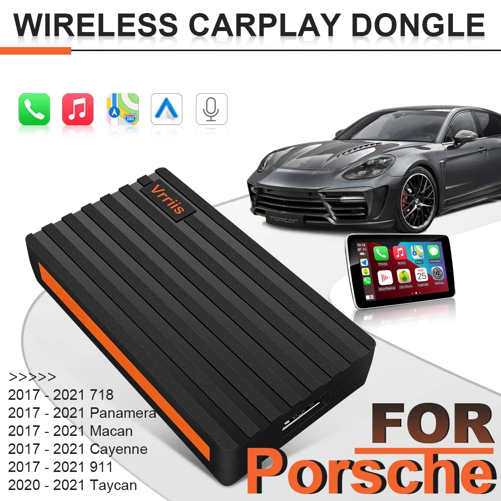 

Беспроводной адаптер Vrriis Apple CarPlay для Porsche Taycan Panamera Cayenne Macan 718 911, автомобильный активатор, USB-ключ для Iphone