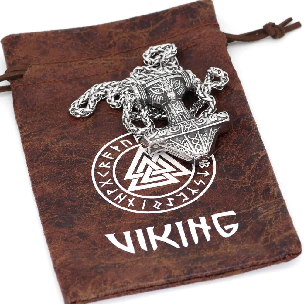 Viking 316L нержавеющая сталь Тор молот Мьёльнир Рунический амулет кулон