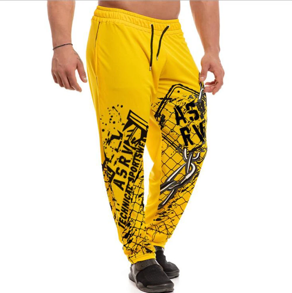 

Sport pants man Spring sportwear newest men's printing loose large size trend straight running casual trousers for male