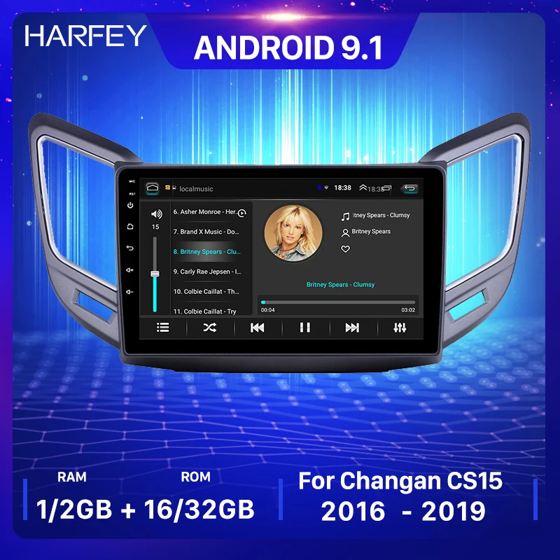 Harfey 9 дюймовый HD сенсорный экран Android 1 Автомобильный GPS радио для Changan CS15 2016-2019 с