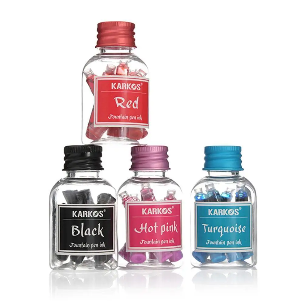 

Перьевая ручка, разноцветный картридж с 6 чернильными пакетами/бутылка, сменные чернила для школы и офиса, канцелярские принадлежности