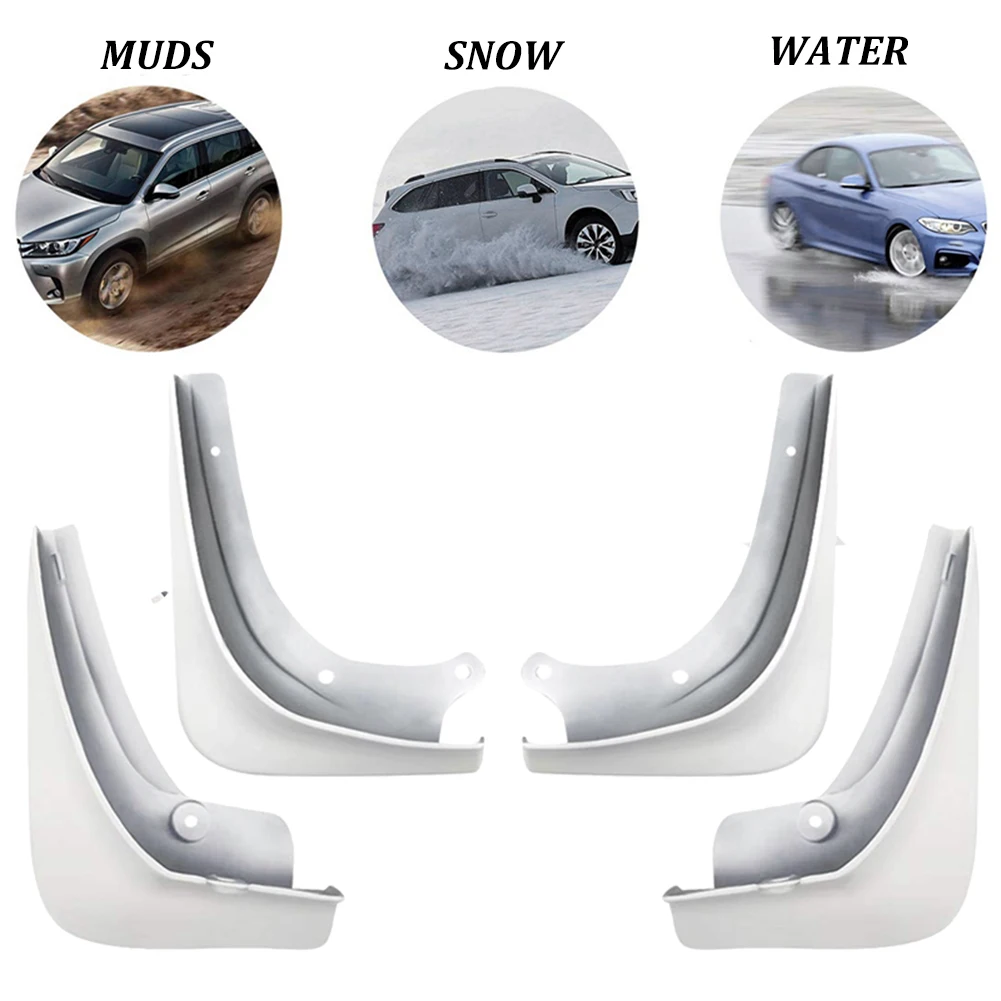 4 шт. Брызговики для автомобиля брызговики белые Tesla Model 3 2016 2019 грязные ловушки