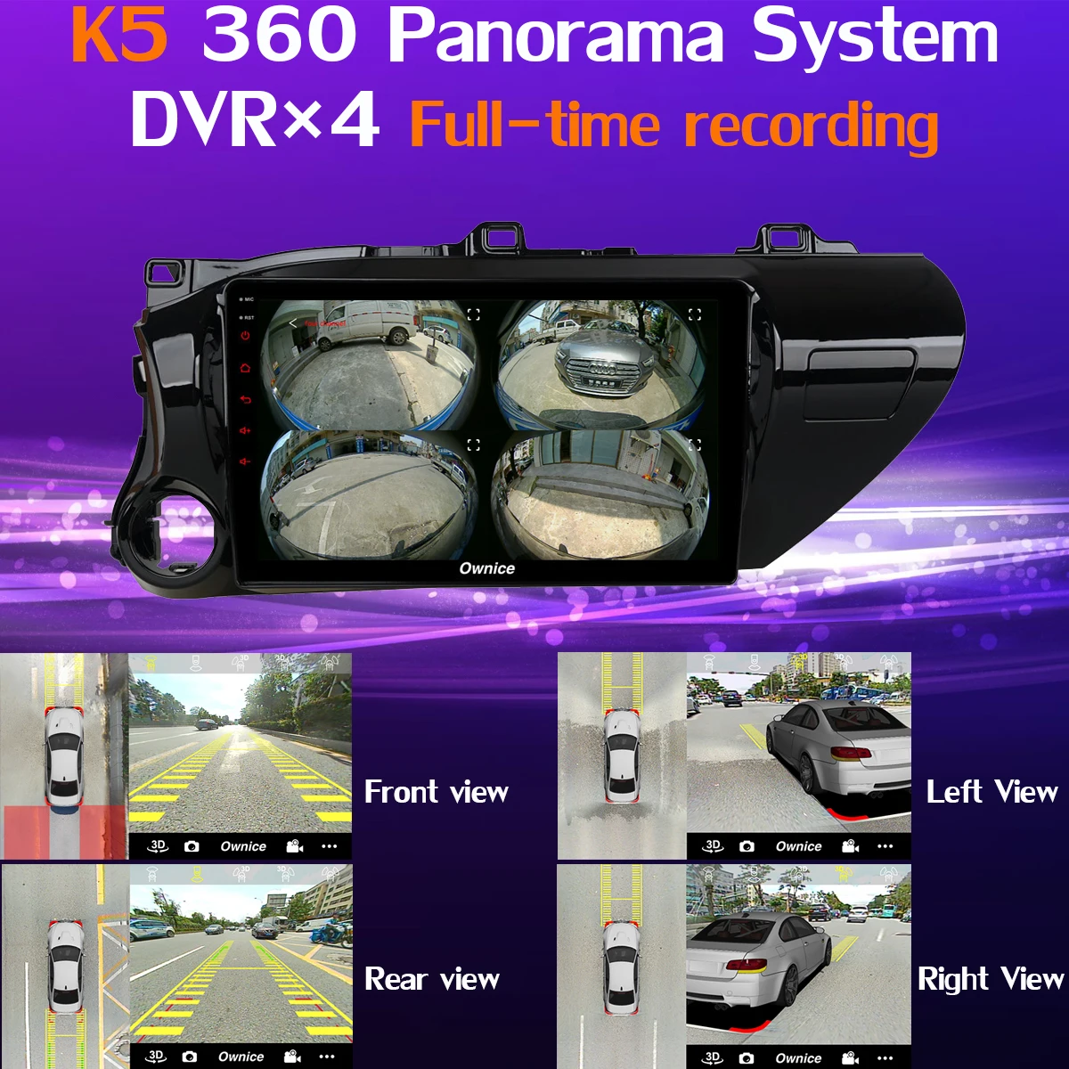 360° 4*Camera 4G LTE Android 9.0 8Core 4G+64G SPDIF DSP CarPlay Car Multimedia GPS Navigation Radio for Toyota Hilux 2015-2019 |