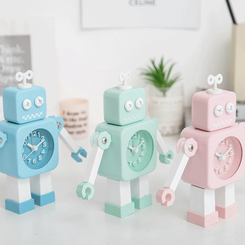 

Creative Desktop Robot Alarm Clock Home Decoration Children Alarm Clock Small Gift Bedroom Living Room Clock Cartoon Alarm Clock