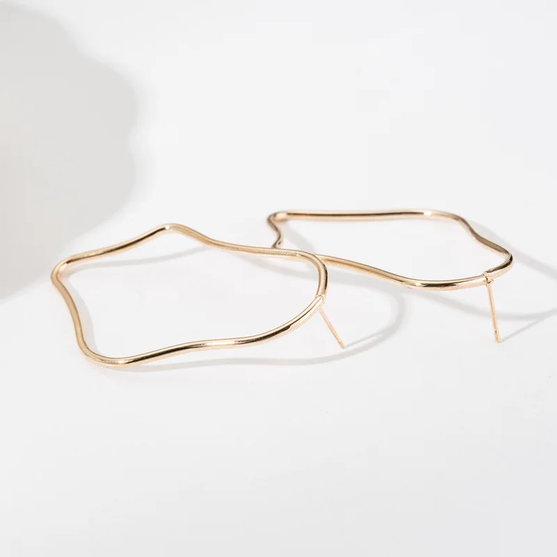 Новые простые большие геометрические нерегулярные серьги для женщин из сплава