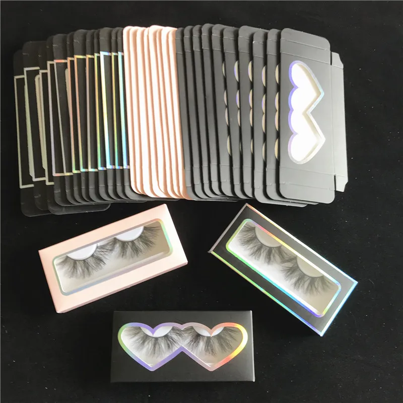 

special window Lash Boxes Packaging Wholesale 5D mink lash Paper Box Various Color Empty Eyelashes Boxes Vendor makeup free logo