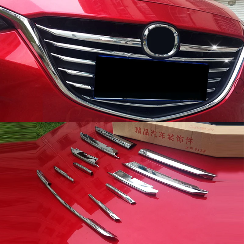 Чехол с передней решеткой для Mazda 3 Axela 2014 2018 ABS chrome 11 шт./компл. автомобильные