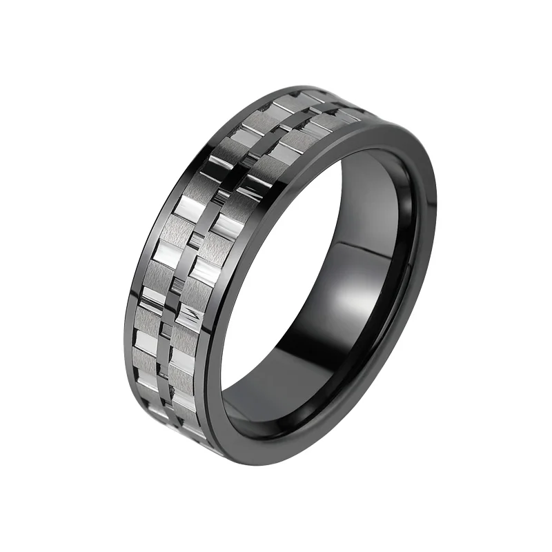 

7MM Men's Wedding Band Tungsten Ring Gifts for Men Mens Rings OA Ceramic Inlay