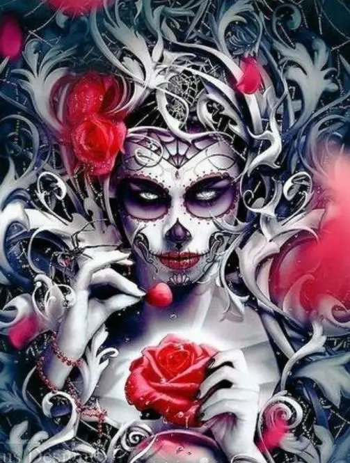 

5D Diamond Painting Full Drill Square Skull Diamond Embroidery Girl Cross Stitch Sale Craft Art Hobby Gift