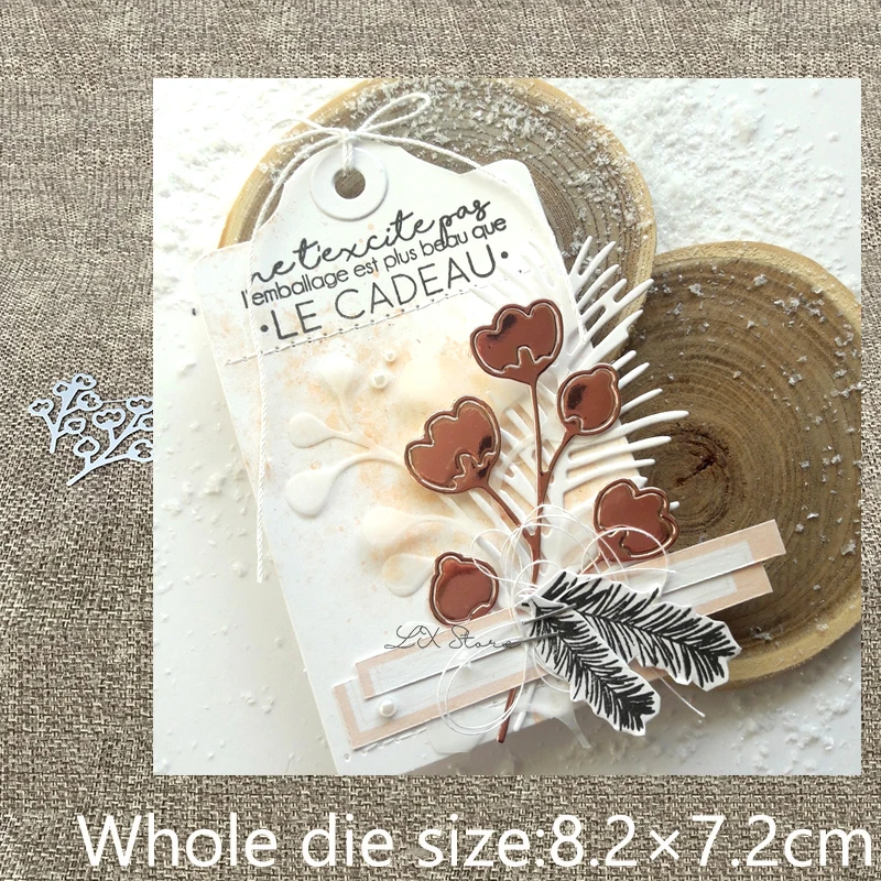 Металлические трафаретные вырубки для рукоделия новый дизайн 2 шт. ягодные ветки