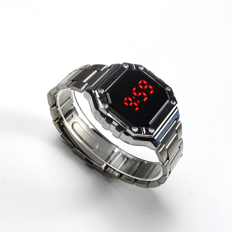 

Часы Reloj Hombre мужские электронные, люксовые деловые цифровые светодиодсветодиодный спортивные с квадратным циферблатом и стальным ремешком...