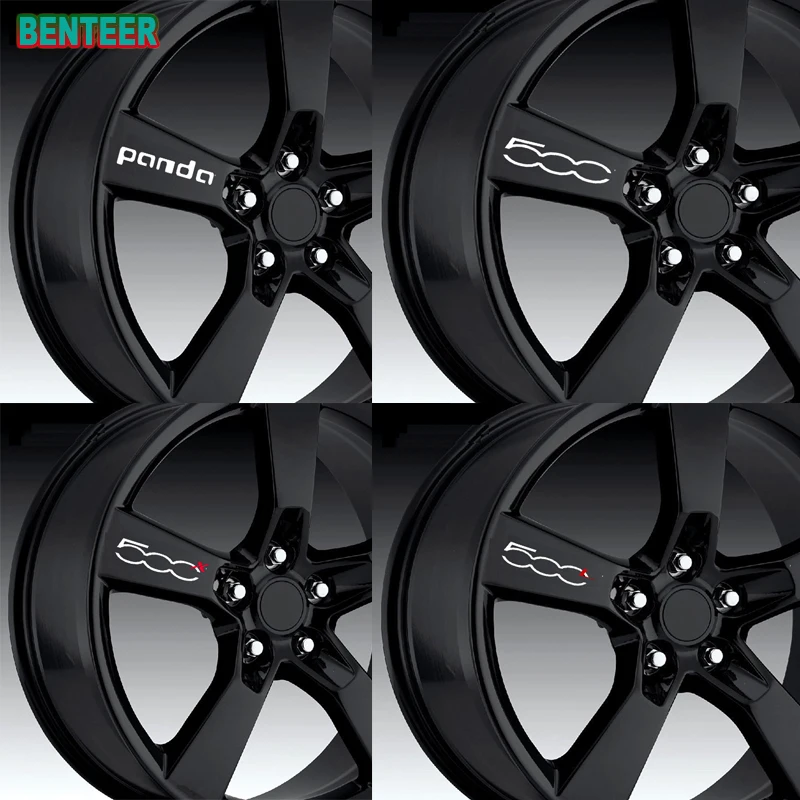 

4pcs Reflective Car Rim Sticker For fiat 500 500x 500l punto panda TIPO Bravo