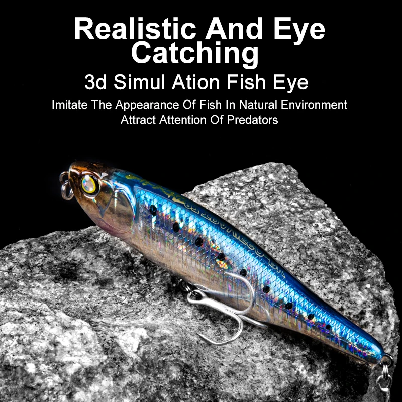 ONASN LIVE WIRES 87mm Floating Fishing Lures Surface Topwater Pencil Walk The Dog Hard Baits Saltwater Fishing Wobblers For Bass