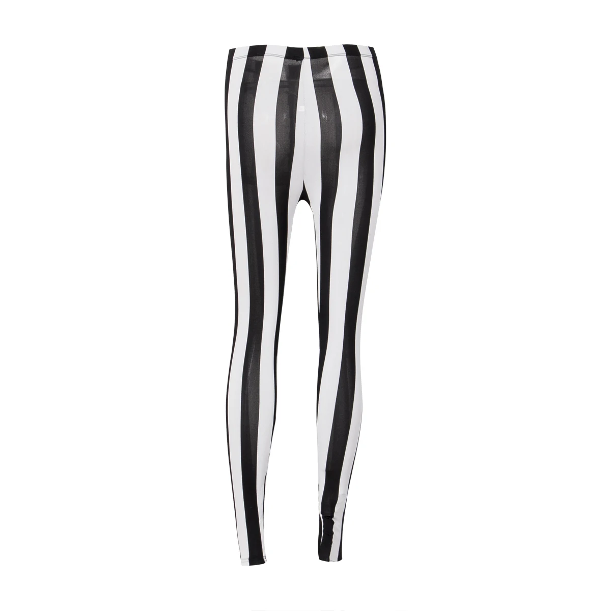 

Plus Size Casual Women Lady Full Length Black White Colors Stripes Stretch One Size Pants Trousers
