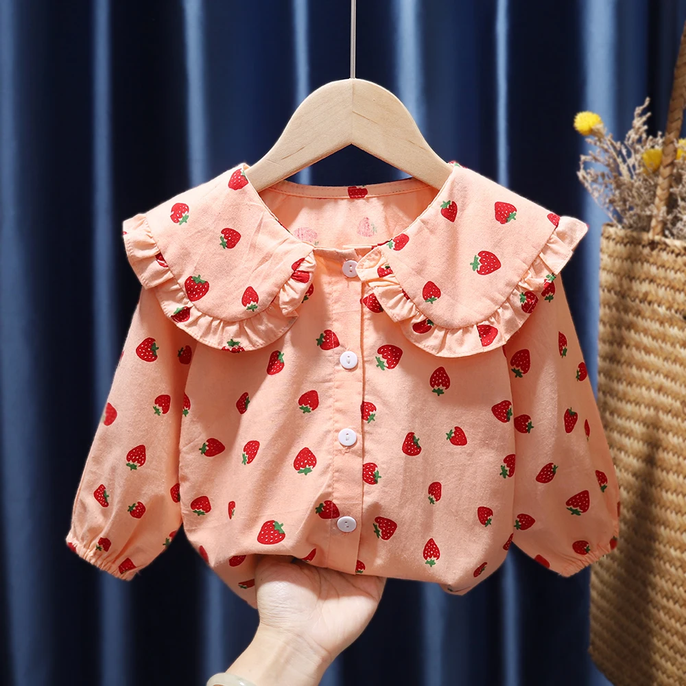 

Baby Girls Blouse Tops Cotton Kids Shirts Long Sleeve Plaid Shirt Spring Autumn Long Sleeve Turn-down Collar Baby Toddler Tops