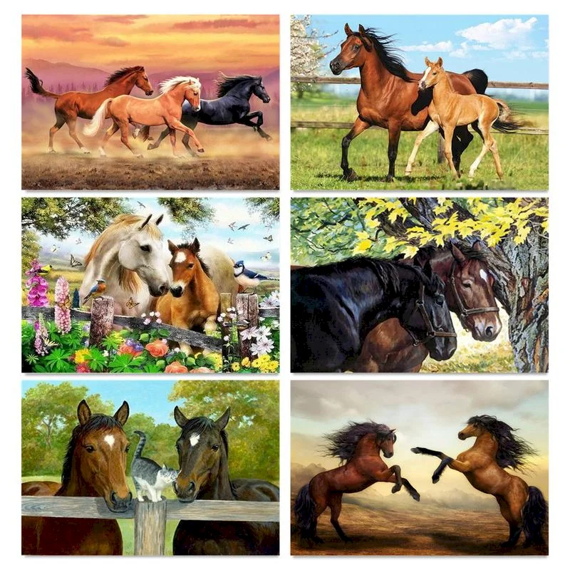 

GATYZTORY Oil Painting By Numbers Horse On Canvas Acrylic Paint By Numbers Unique Frameless DIY Wall Art Gift Home Decor 40x50cm