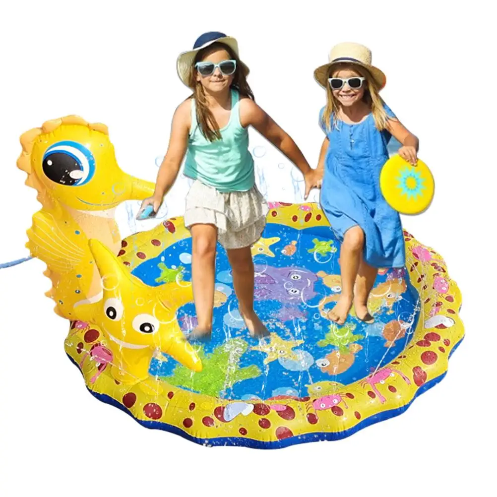 Надувной 3D коврик для бассейна детский спринклер морского конька игровой мат