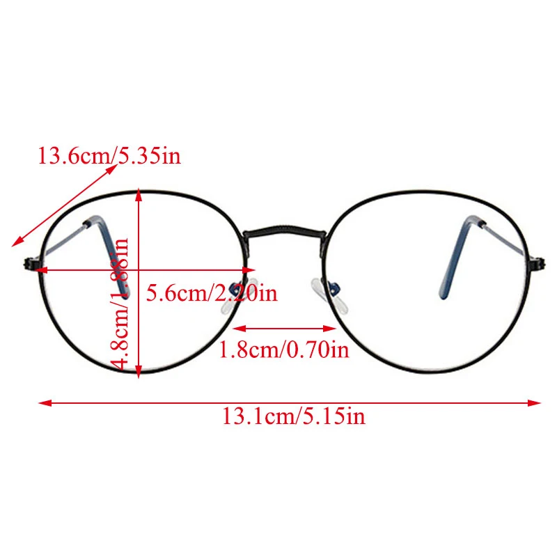 

Fashion Vintage Retro Metal Frame Clear Lens Glasses Nerd Geek Eyewear Eyeglasses Oversized Round Circle Eye Glasses