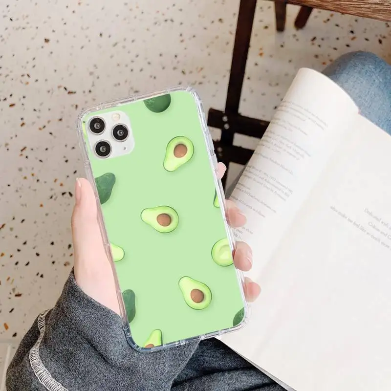 

Fruit avocado pattern Phone Case Transparent soft For iphone 5 5s 5c se 6 6s 7 8 11 12 plus mini x xs xr pro max
