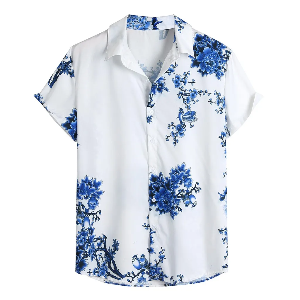 

Mens Summer Beach Hawaiian Shirt Short Sleeve Plus Size Floral Shirts Men Casual Holiday Vacation Clothing Camisas