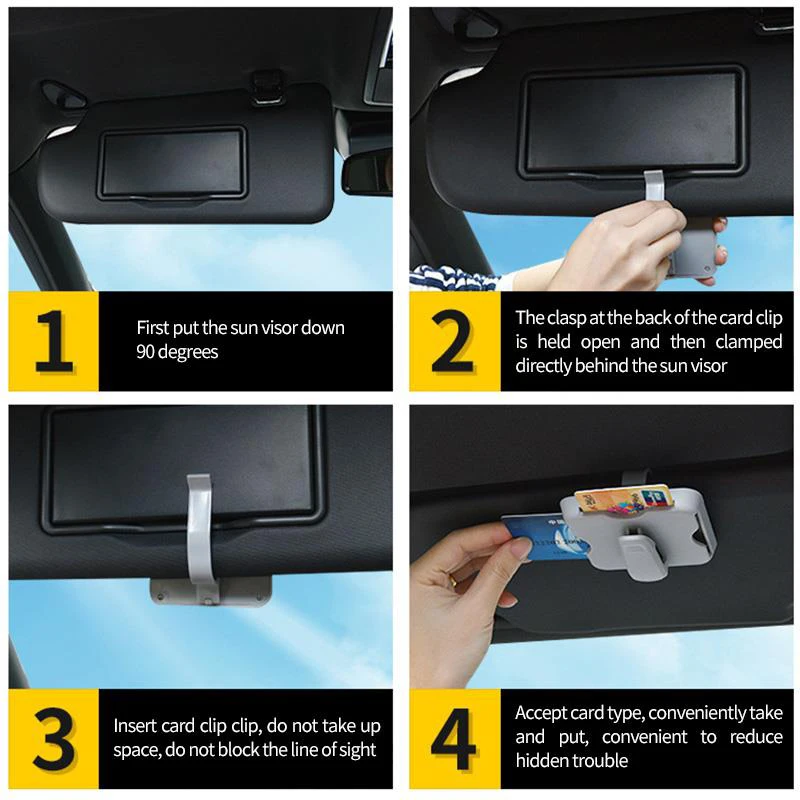 Car Sun Visor Clip Auto Parking Card Holder For Ford Focus 2 1 Fiesta Mondeo 4 3 Transit Fusion Kuga Ranger Mustang KA S-Max | Автомобили