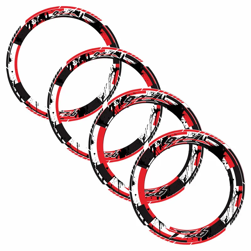 4 X wheel hub edge tire colorful sticker stripe round reflective Fit YAMAHA FZ6 | Автомобили и мотоциклы