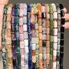 Бусины цилиндрические, 8x11 мм, изумруды, агат, апатит, незакрепленные бусины для самостоятельного изготовления ожерелья, подвески из природного камня дюйма, 7,5