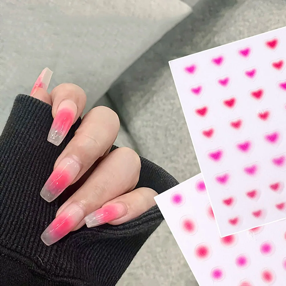 

Nail art blush sticker transparent love net red cute girl pattern decoration ultra-thin waterproof