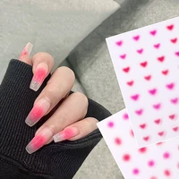 nail art blush sticker transparent love net red cute girl pattern decoration ultra thin waterproof