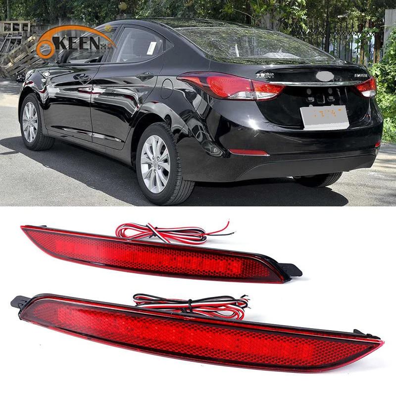 

2pcs For Hyundai Elantra MD Avante 2012 2013 2014 LED Rear Bumper Reflector Light Tail Brake Stop Light 12V Red Color 5W