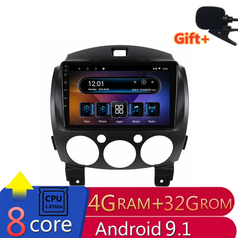 9 &quot4G RAM 8 ядер Android автомобильный DVD GPS навигация для Mazda 2 2007 2008 2009 2010 2011 2012 аудио