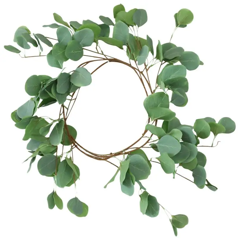 

Flower Wreath Artificial Rose Eucalyptus Door Hanging Wreath Round Wreath
