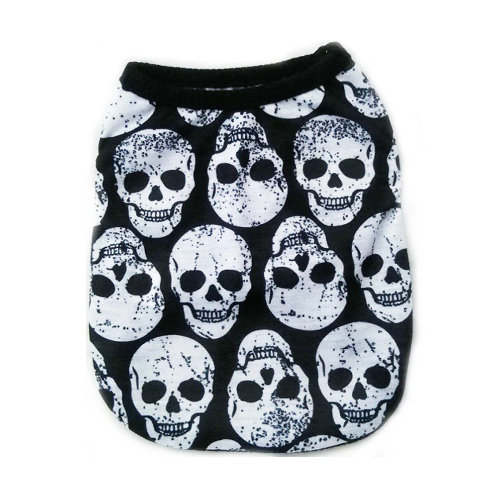 

Cotton Skull Pattern Pet Dog Vest Breathable Dog Clothes Summer Puppy Dog Shirts Puppy Teddy Chihuahua Halloween Costume Apparel