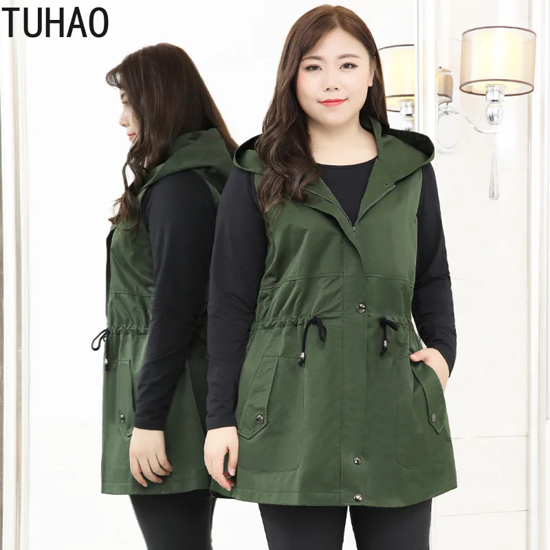 Женский Повседневный жилет TUHAO офисный в стиле сафари большие размеры 10XL 9XL 8XL 7XL