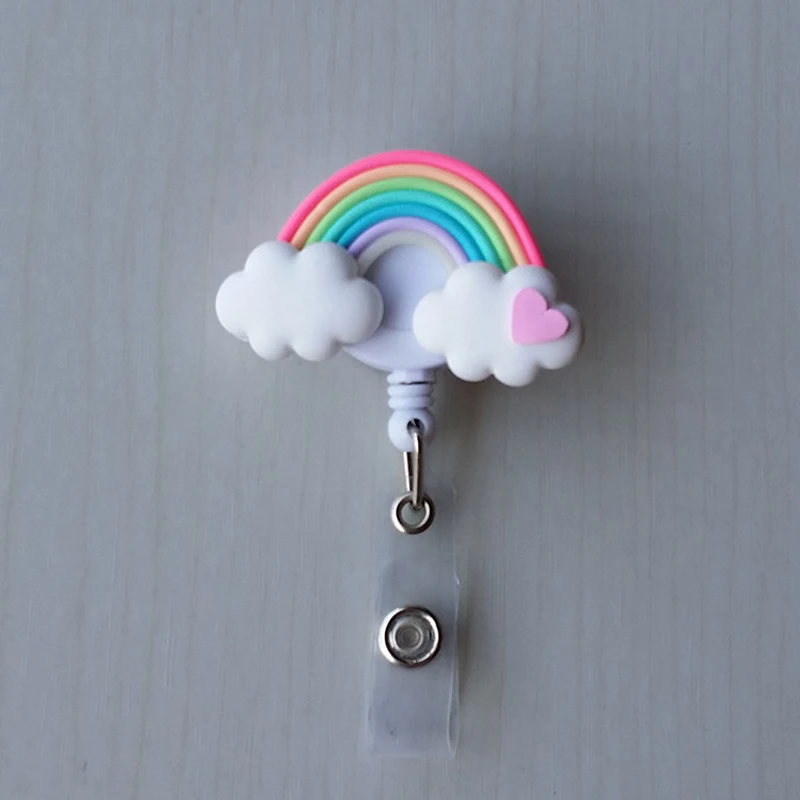 1 шт. мультяшный леденец Радуга выдвижной Бейдж катушка держатель карты бейдж
