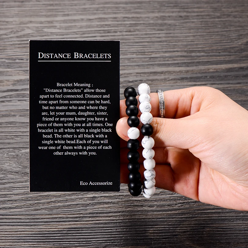 2 шт./компл. Пары Браслет дистанции бархат упаковка классический натуральный