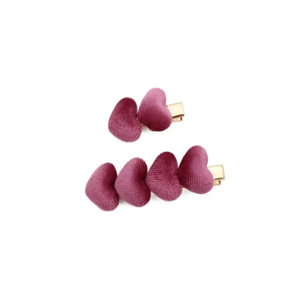 

2 Pc Vintage Velvet Love Hairpin Set Korea Heart Shape Hair Clip Barrettes Fashion Hairpin Women Hair Accessories