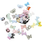 TYRY.HU 5 шт.лот, Детские Силиконовые Бусины-соски, бусины на цепочке, мини-бусины с лисой, Мультяшные животные, бусины сделай сам, бусины для Жевательная для прорезывания зубов, не содержат БФА