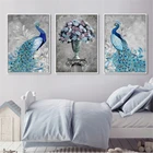 Абстрактная живопись искусство стены плакат с павлином Винтаж картины на холсте настенная живопись изображения товаров для Гостиная офисные домашний декор