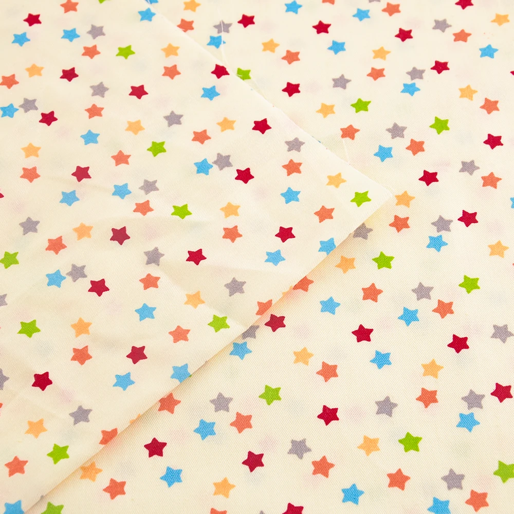 Booksew 100% хлопок Twill Ткань розовый цветной блестящий дизайн звезды Материал DIY
