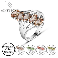 new arrivals diaspore sultanite gemstone rings for women real 925 sterling silver sapphire wedding engagement fine jewelry