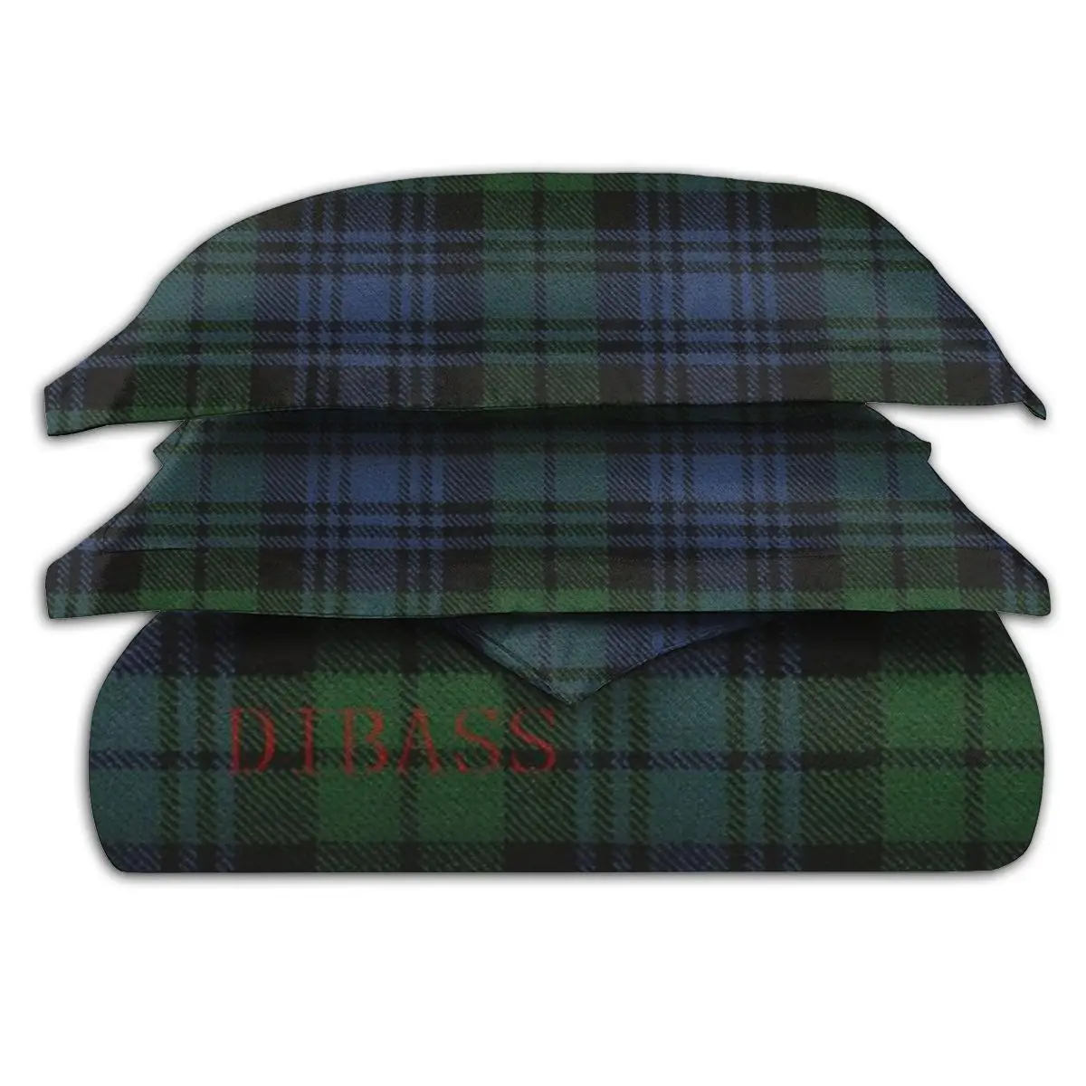 Черно-белое пледовое одеяло Black Watch Ancient Original Scottish Tartan из мягкого микрофибры с наволочками и застежкой-молнией.