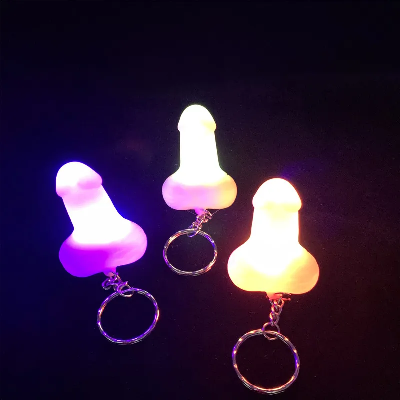 Сенсорная мигающая застежка для ключа взрослых новинка мужской пенис брелок со