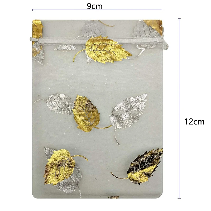 100 шт. 9X12cm Подарочный мешочек из органзы для ювелирных изделий конфетный на