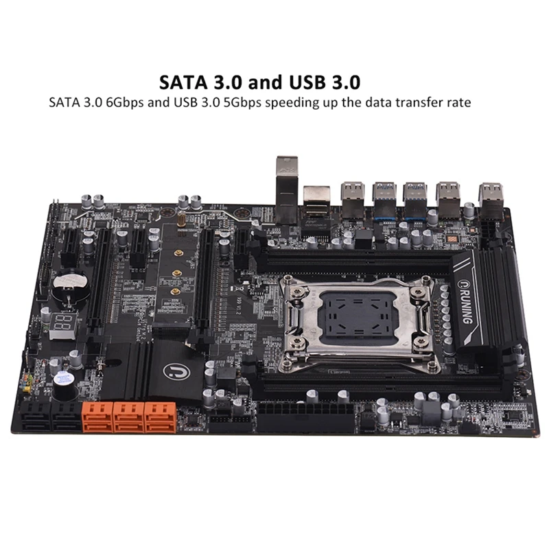 X99 Lga2011-3 материнская плата для Intel I7 E5-V3/E5-V4 4-канальный Ddr4 64G Ram Накопитель SSD с