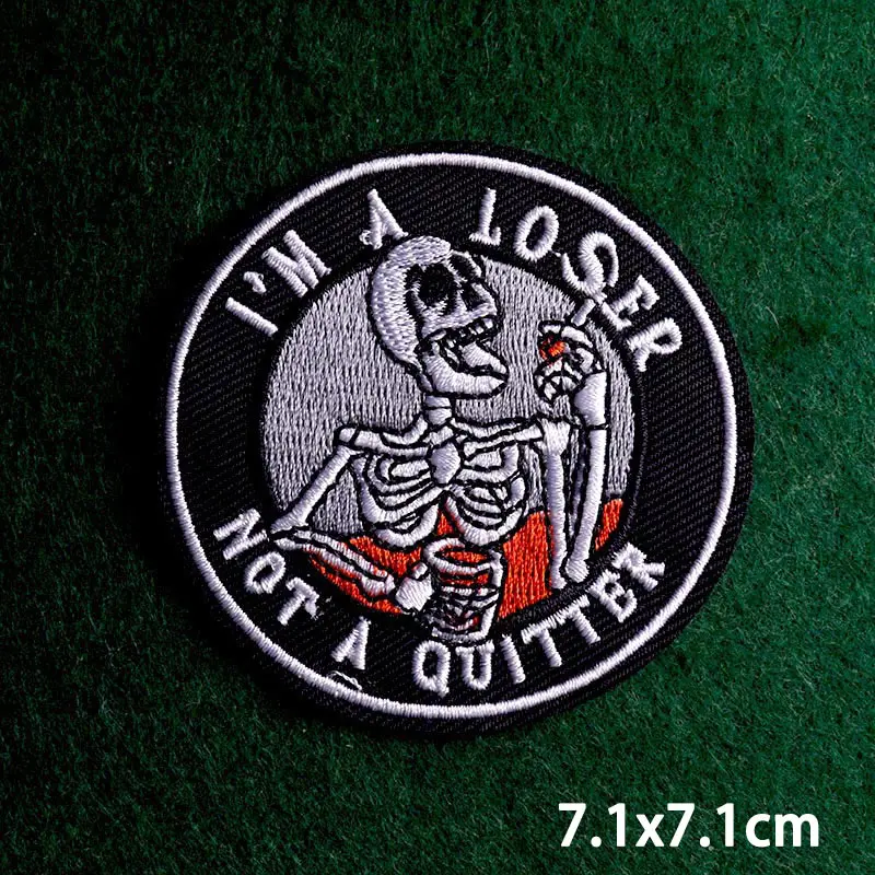 2 шт./Лот Панк хиппи байкерские вышитые нашивки для одежды Череп Призрак Скелет